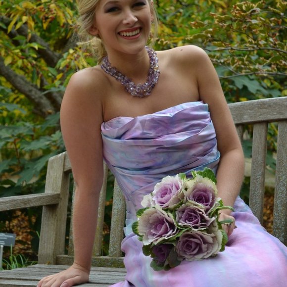 NEW Bohemian Beach Wedding Dress 6 8 10 dyed pink rose white purple blue medium - Picture 8 of 13